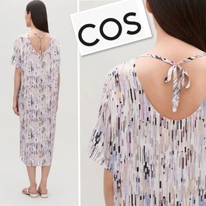COS Multicolor Abstract Print  100% Silk Long  Dress  Size 2